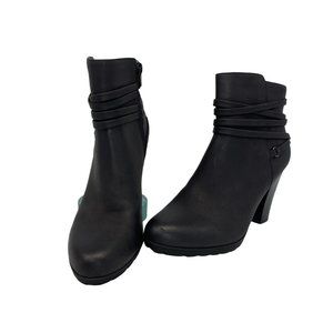 Rialto Women's Black Ankle Boots Strap Detailing High Heel 3.5"  Size 9M